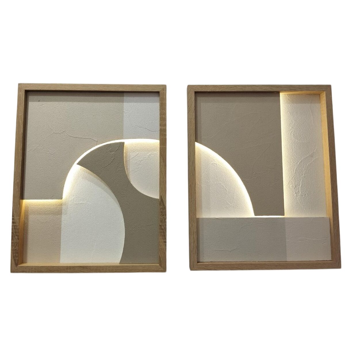 Image secondaire de Cadre Home ESPRIT Blanc Beige Naturel Moderne Scandinave 40 x 3,8 x 50 cm (2 Unités)