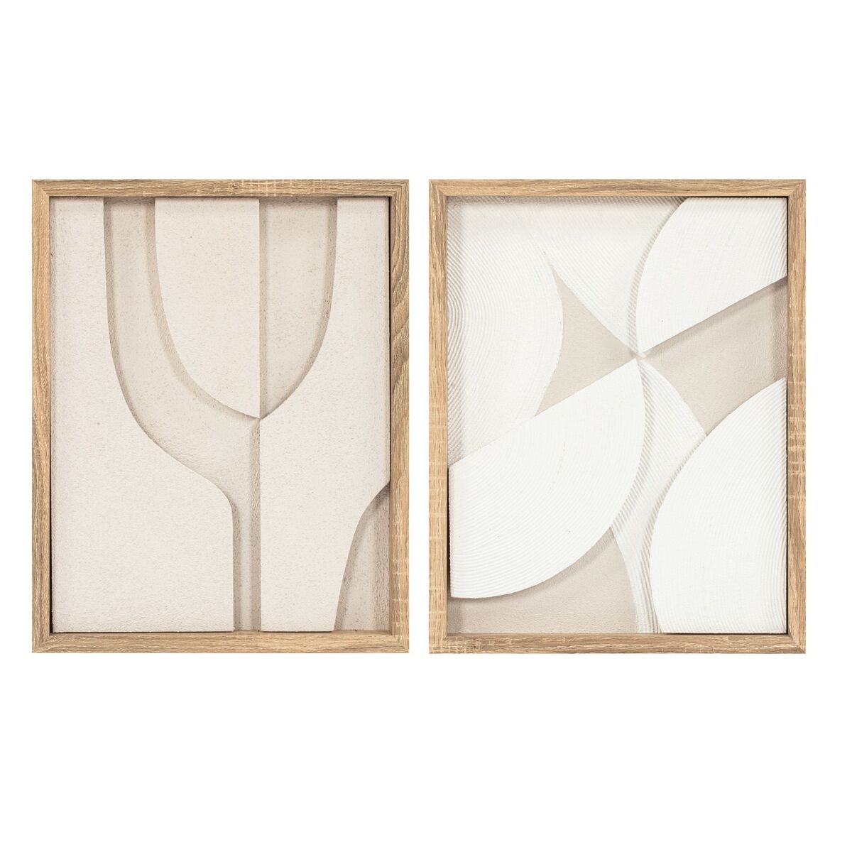 Cadre Home ESPRIT Blanc Naturel Moderne Scandinave 40 x 3,8 x 50 cm (2 Unités)
