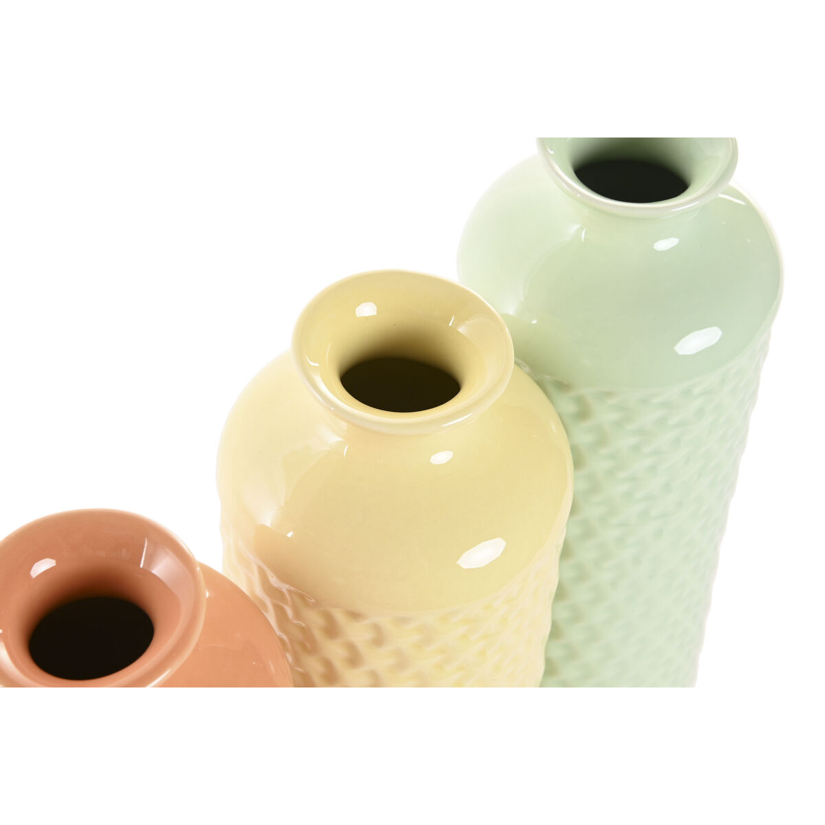 Vaas Home ESPRIT Groen Beige Terra cotta Dolomite 9 x 9 x 30 cm (3 Stuks)