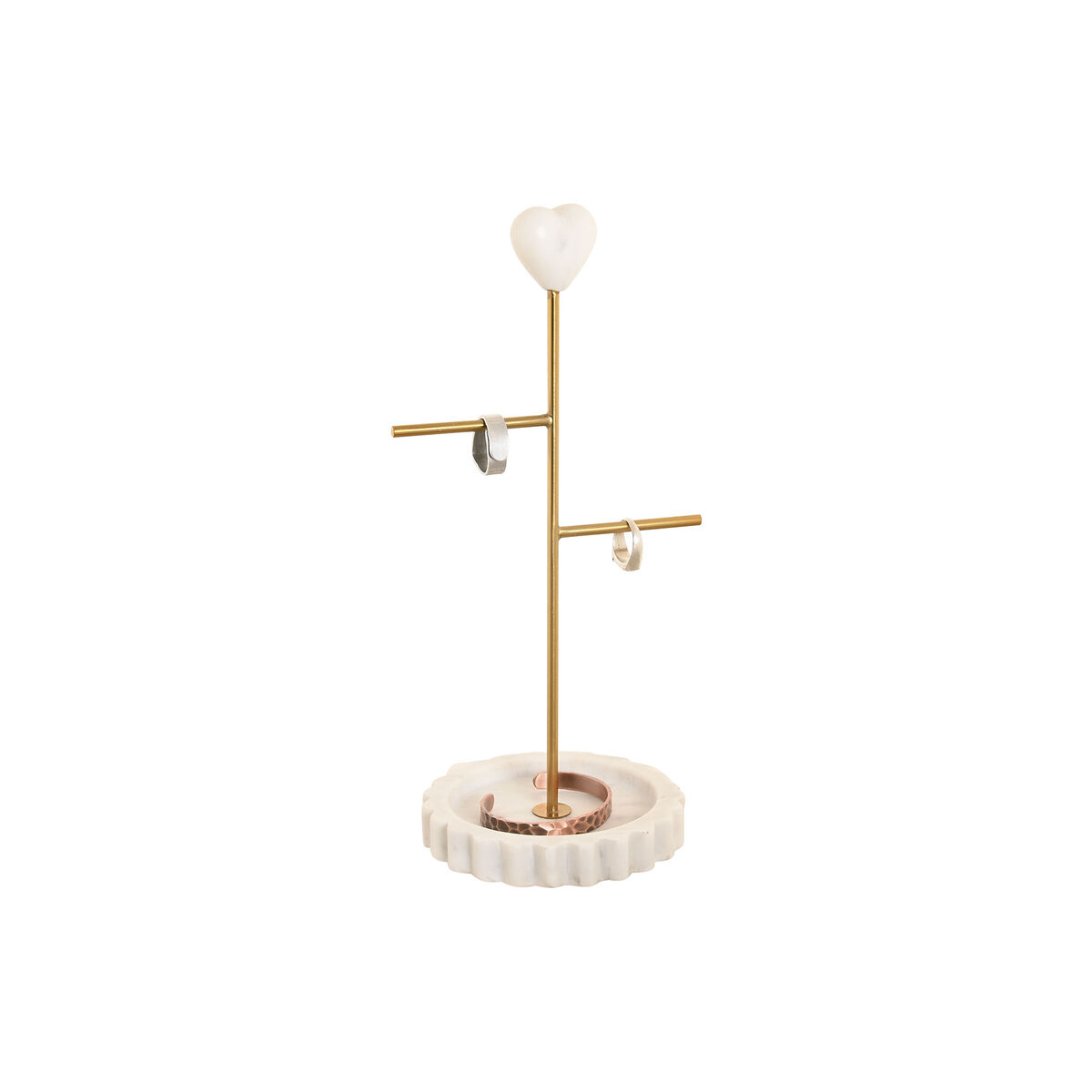 Sieradenhouder Home ESPRIT Wit Gouden Metaal 16 x 13 x 32 cm