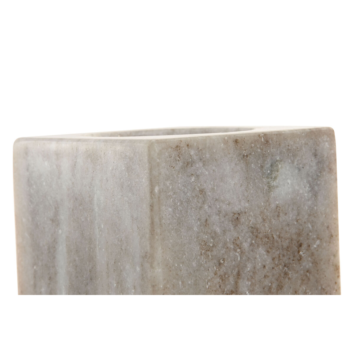 Image secondaire de Support pour brosses à dents Home ESPRIT Blanc Marron Marbre 7,5 x 7,5 x 10,5 cm