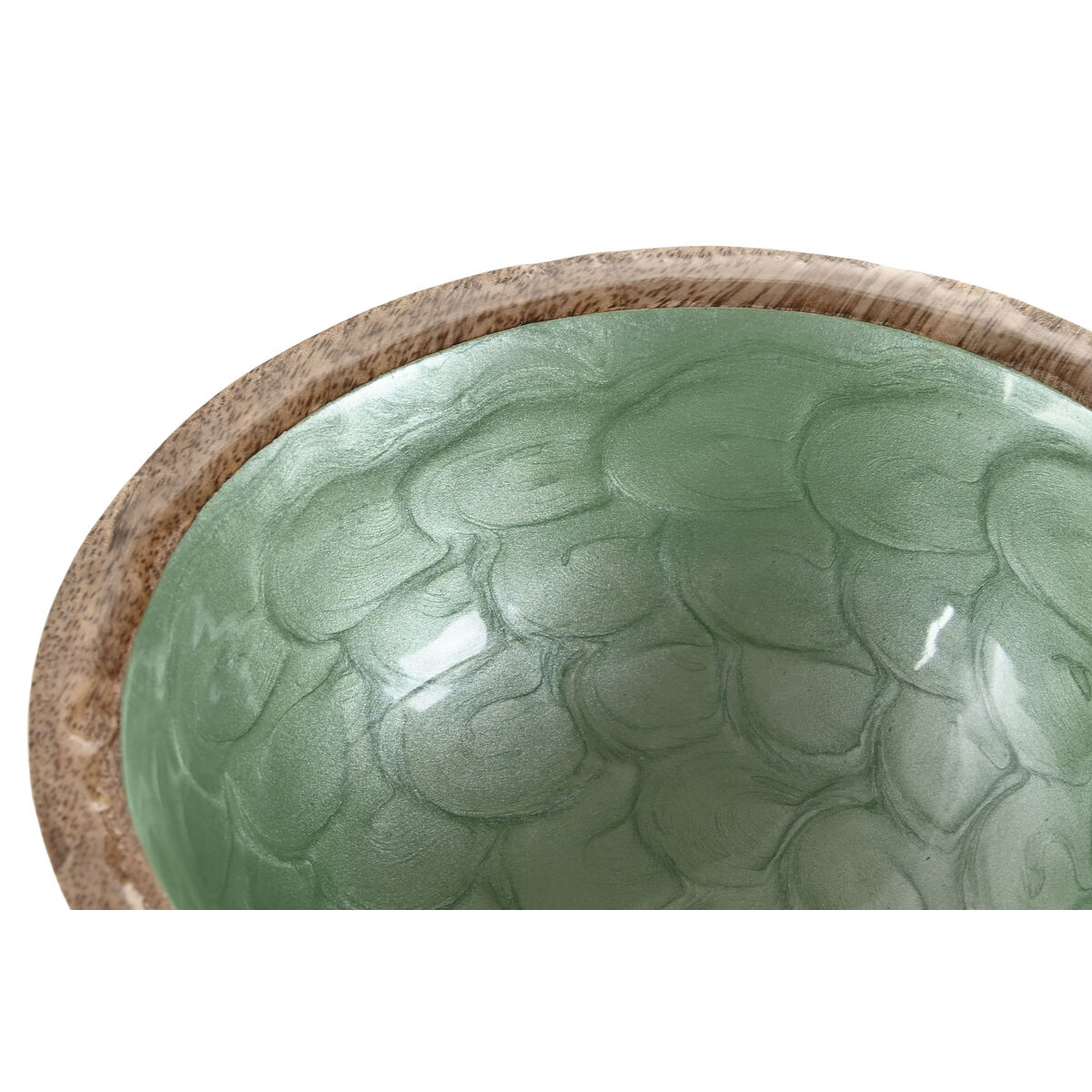 Snack Bowl Home ESPRIT Green Natural Mango wood Modern Lacquered 15 x 15 x 6,5 cm, view 2