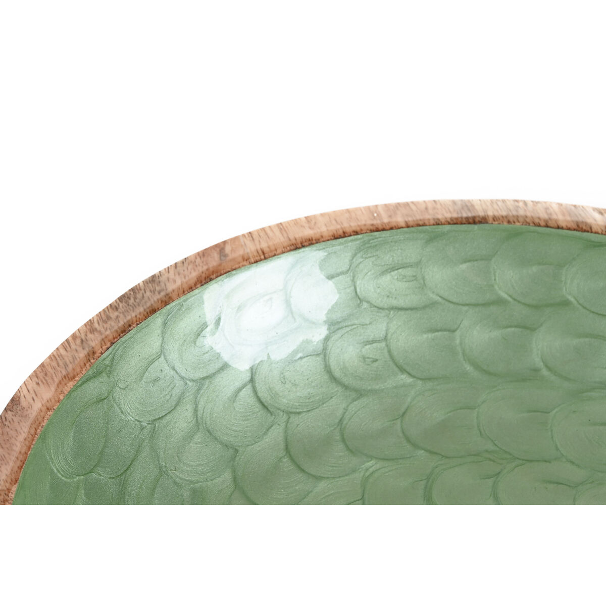 Snack Bowl Home ESPRIT Green Natural Mango wood Modern Lacquered 30 x 30 x 7 cm, view 2