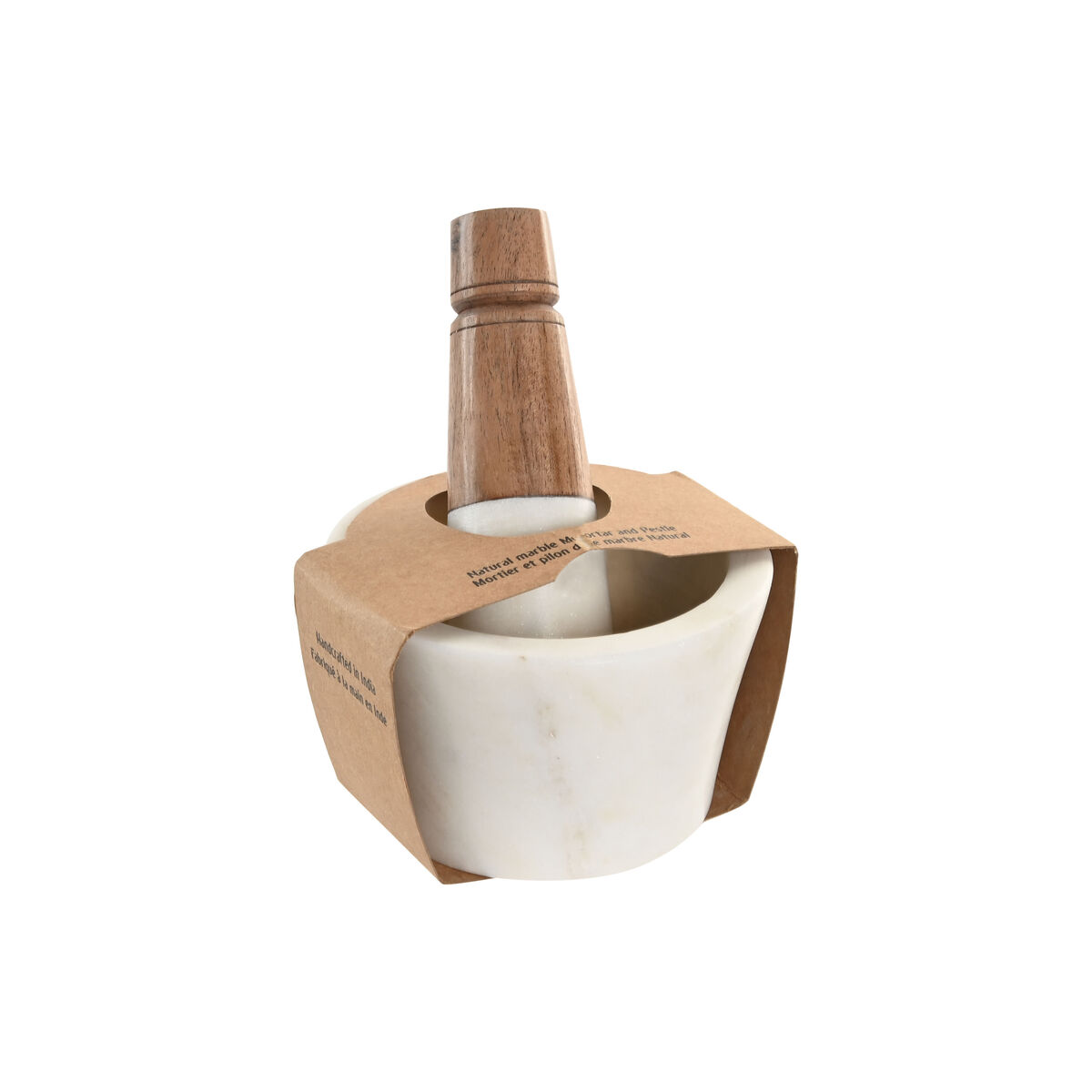 Image secondaire de Mortier de cuisine Home ESPRIT Marbre Bois d'acacia 10 x 10 x 6,5 cm