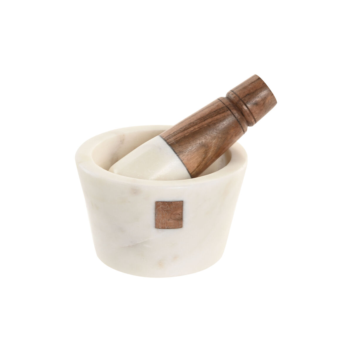 Mortier de cuisine Home ESPRIT Marbre Bois d'acacia 10 x 10 x 6,5 cm