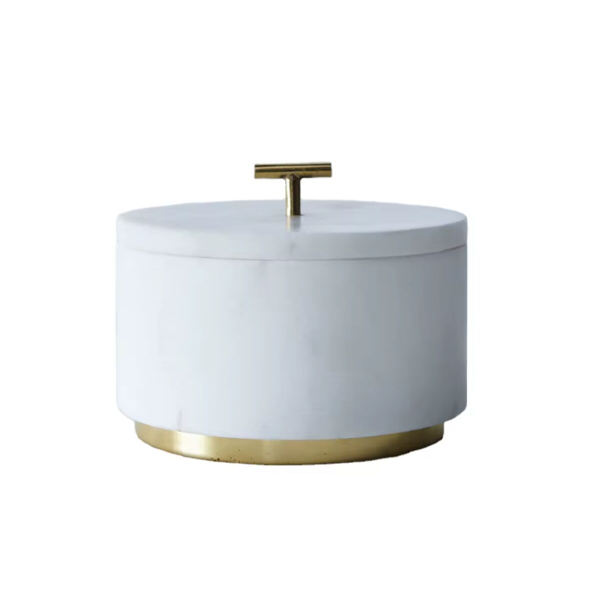 Salière avec couvercle Home ESPRIT Blanc Doré 7,6 x 7,6 x 10 cm 7,6 X 7,6 X 12 CM