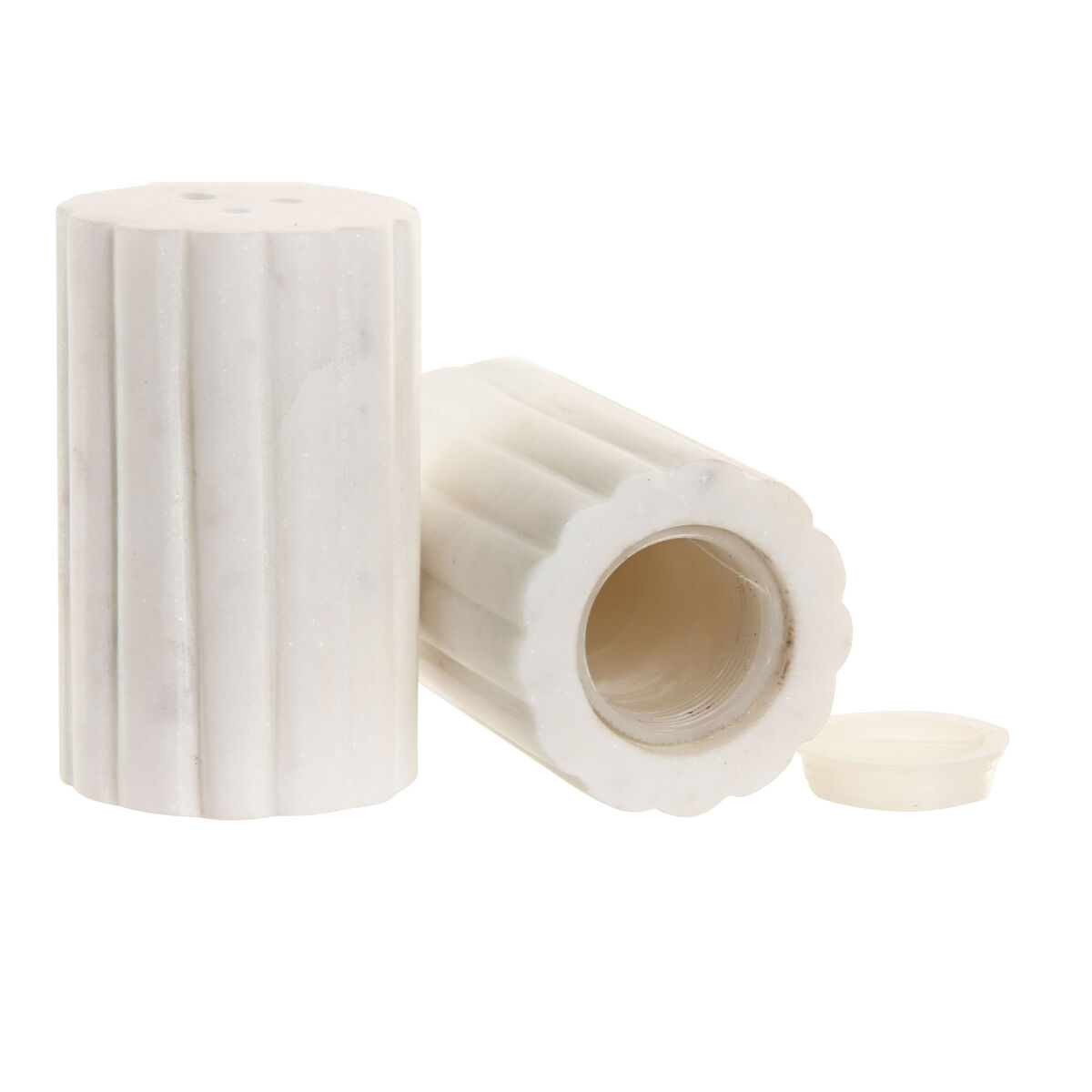 Peper- en Zoutvat Home ESPRIT Wit Stads 4,5 x 4,5 x 8 cm