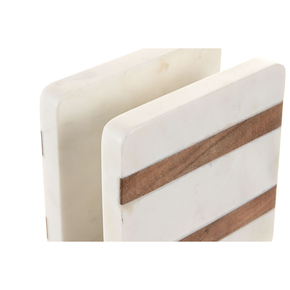 Image secondaire de Porte-serviettes Home ESPRIT Blanc Naturel Bois d'acacia 12,7 X 7 X 12,7 CM