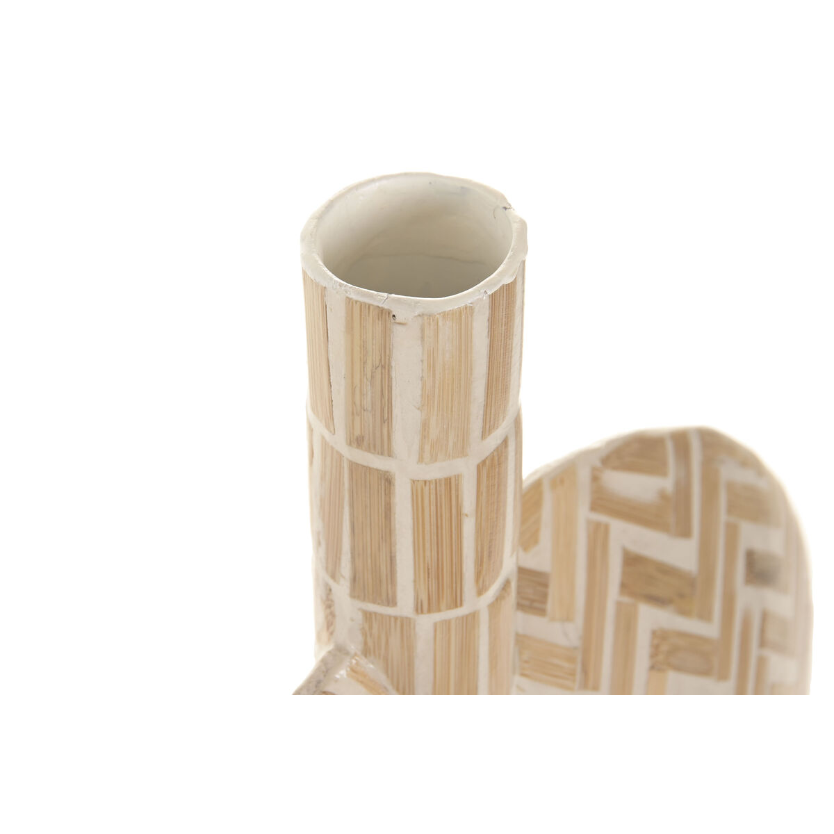 Set van 2 Vazen Home ESPRIT Wit Bruin Hars Bamboe Natuurlijk Tropisch 47 X 13 X 52 CM (2 Onderdelen)