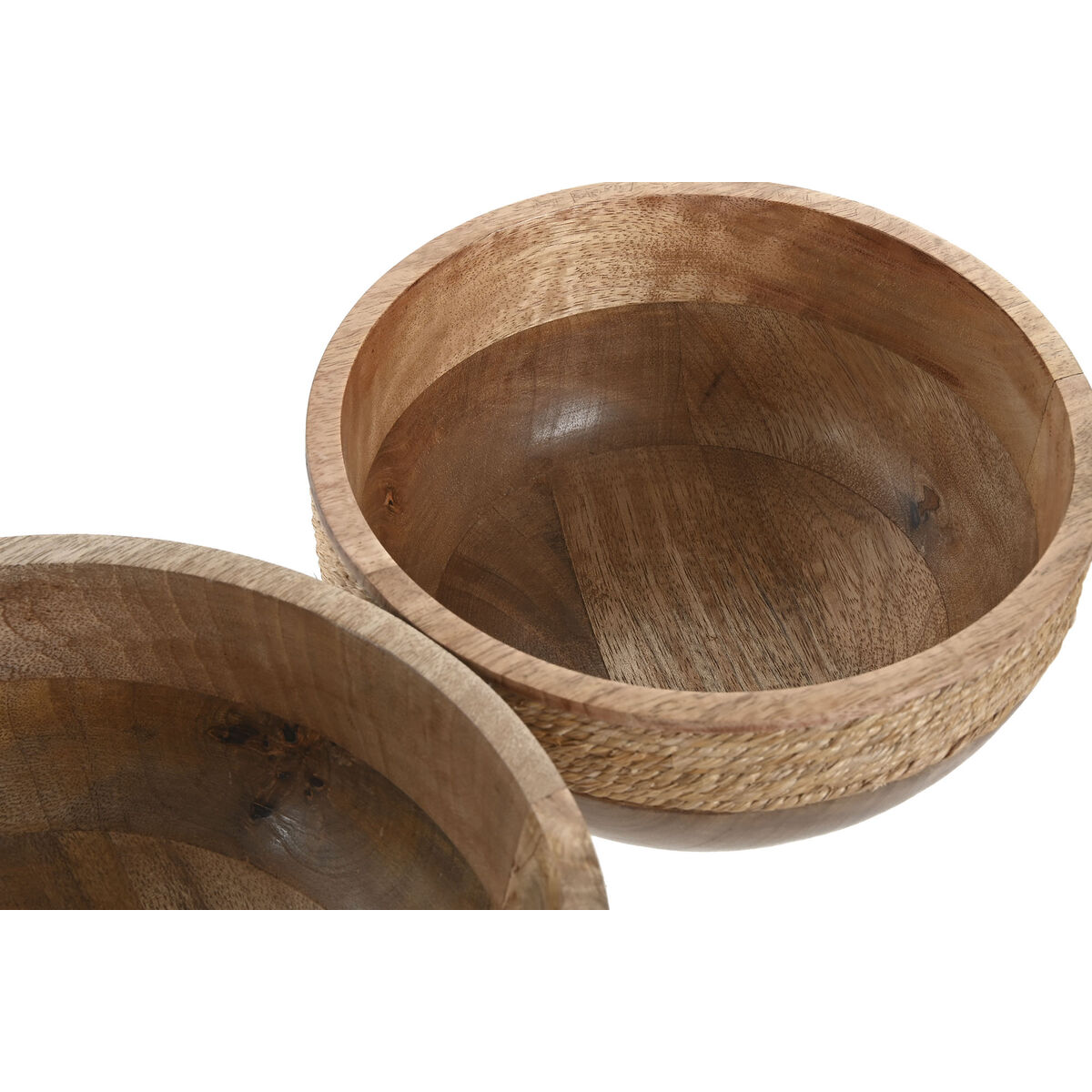Middenstuk Home ESPRIT Bruin Touw Mangohout 25 x 25 x 10 cm (2 Stuks)