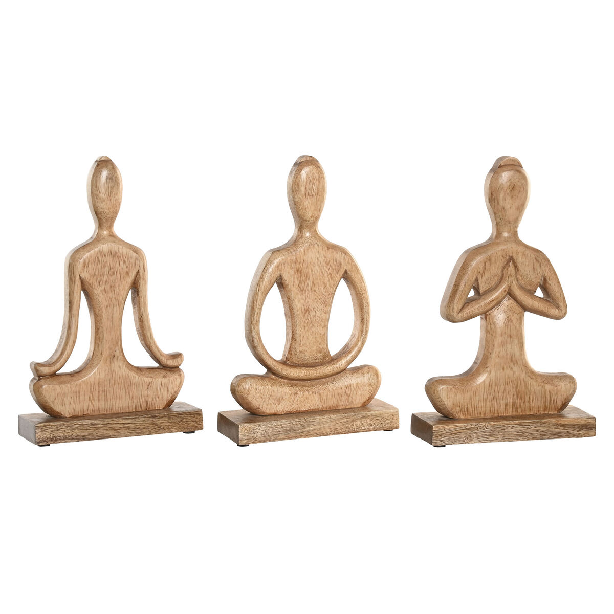 Decoratieve figuren Home ESPRIT Lichtbruin Natuurlijk Yoga Arabisch 17,7 X 6 X 28,5 CM (3 Stuks)