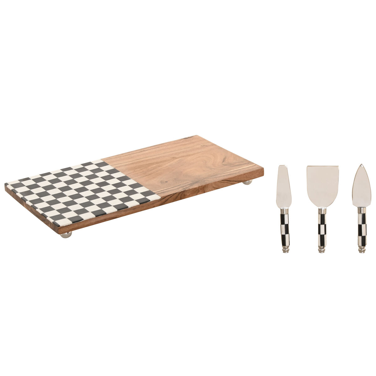 Cutting board Home ESPRIT White Black Natural Modern 20 X 38 X 1,5 CM (4 Pieces), view 2