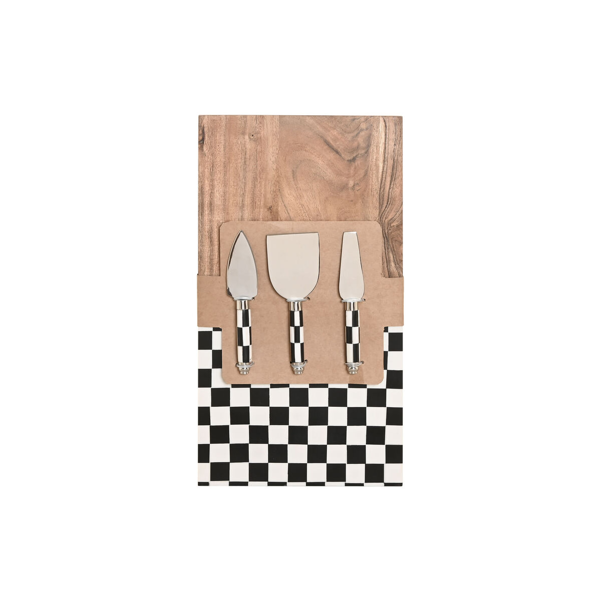 Snijplank Home ESPRIT Wit Zwart Natuurlijk Modern 20 X 38 X 1,5 CM (4 Onderdelen)
