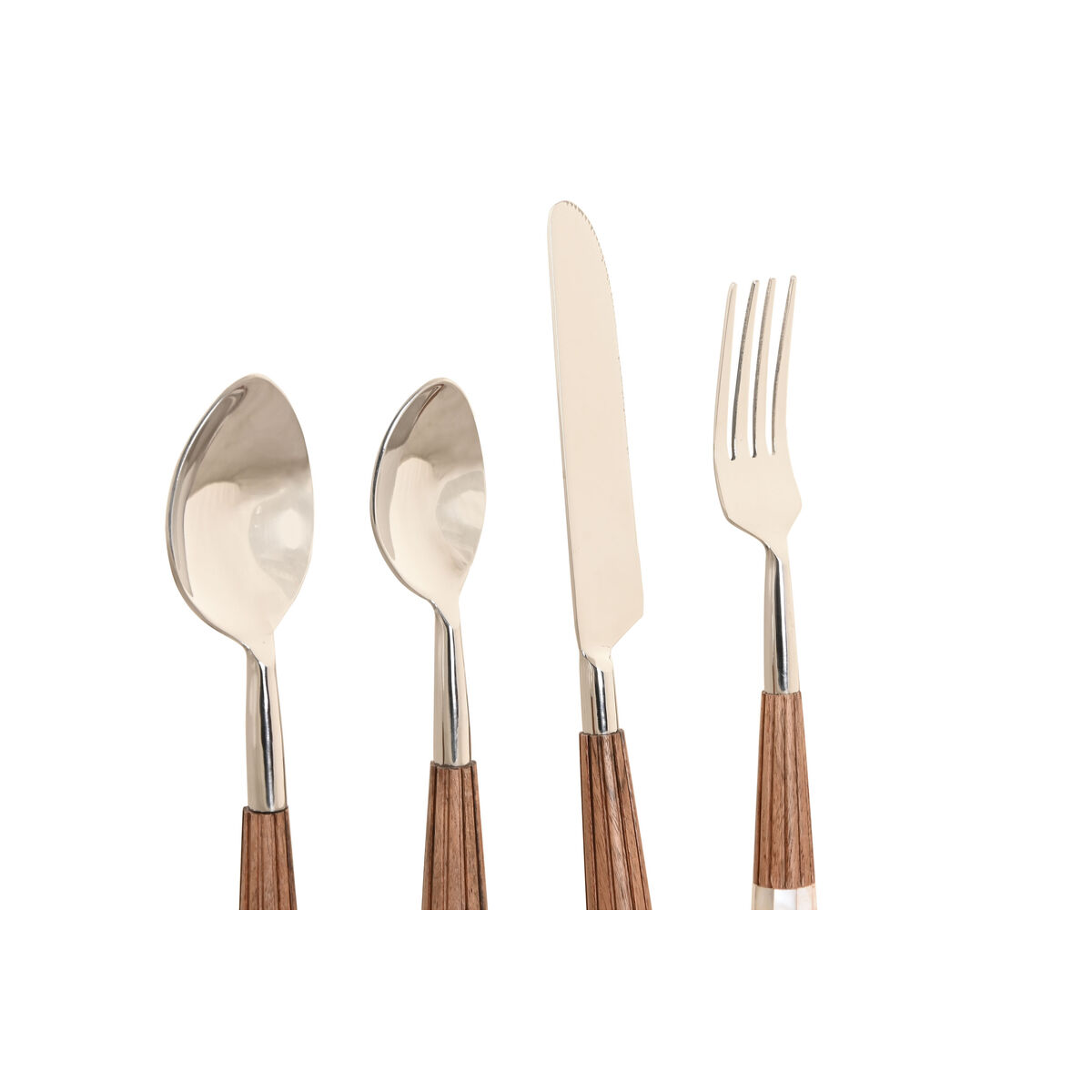 Cutlery Home ESPRIT White Silver Natural Stainless steel Acacia 4,5 X 2 X 21 CM 16 Pieces, view 3