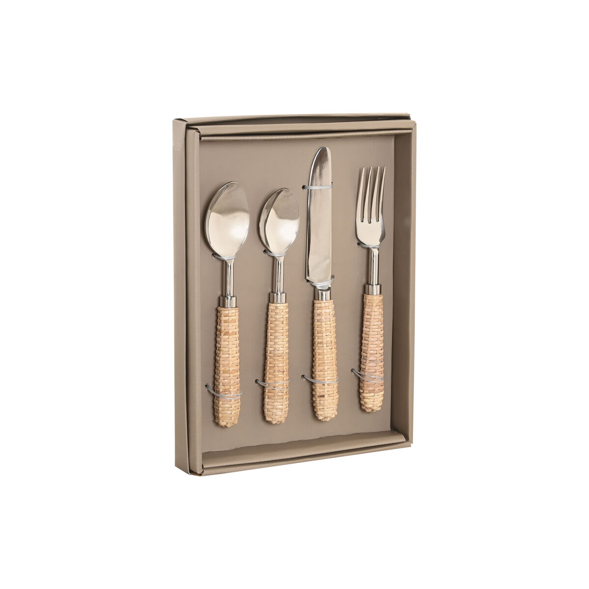 Cutlery Home ESPRIT Silver Natural Stainless steel Rattan 4,5 X 2 X 21 CM 16 Pieces, view 2