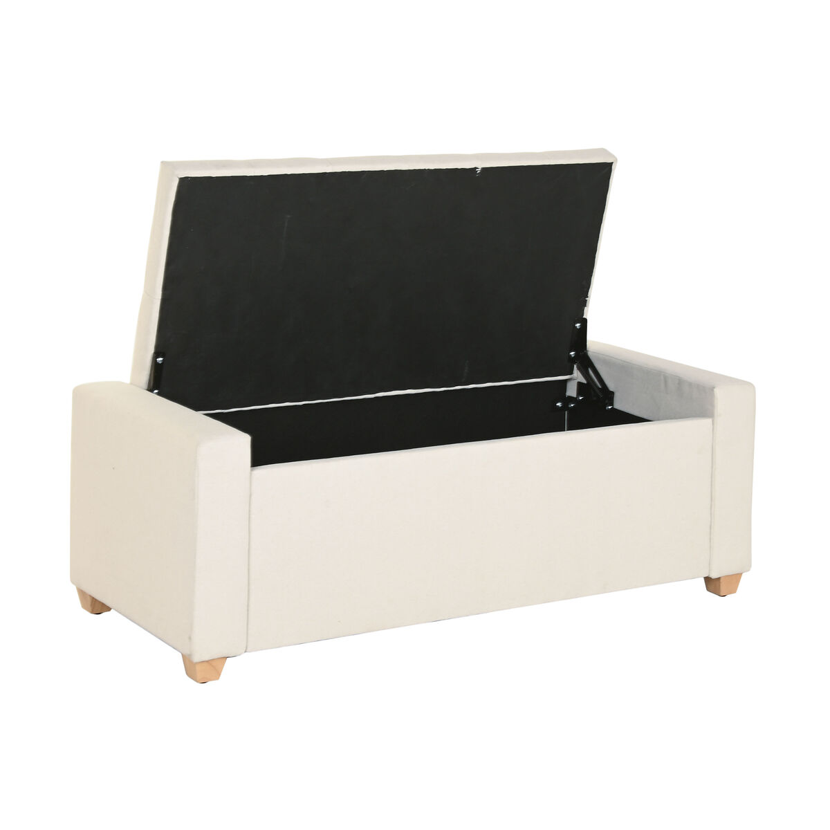 Image secondaire de Banquette Home ESPRIT Beige Polyester Bois 120 X 50 X 42 CM