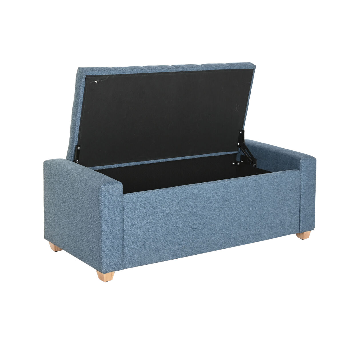 Image secondaire de Banquette Home ESPRIT Bleu Polyester Bois 120 X 50 X 42 CM