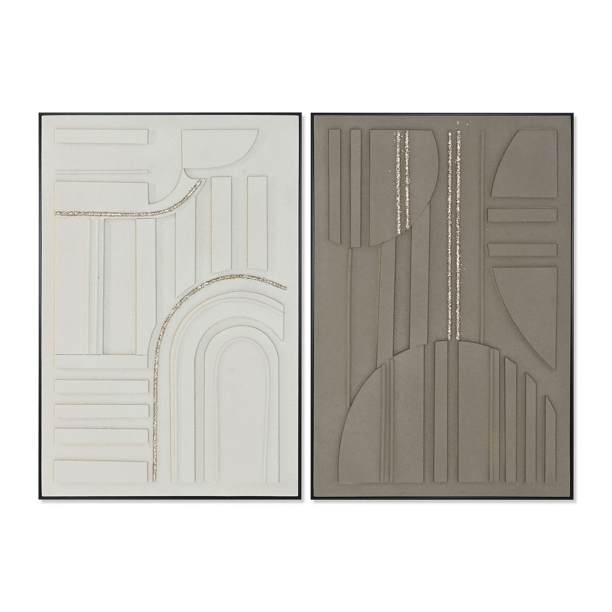 Canvas Home ESPRIT Bruin Beige Modern Stads 82 x 4 x 122 cm (2 Stuks)