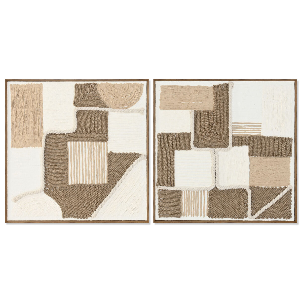 Schilderij Home ESPRIT Jute Papier 60 X 3,6 X 60 CM (2 Stuks)
