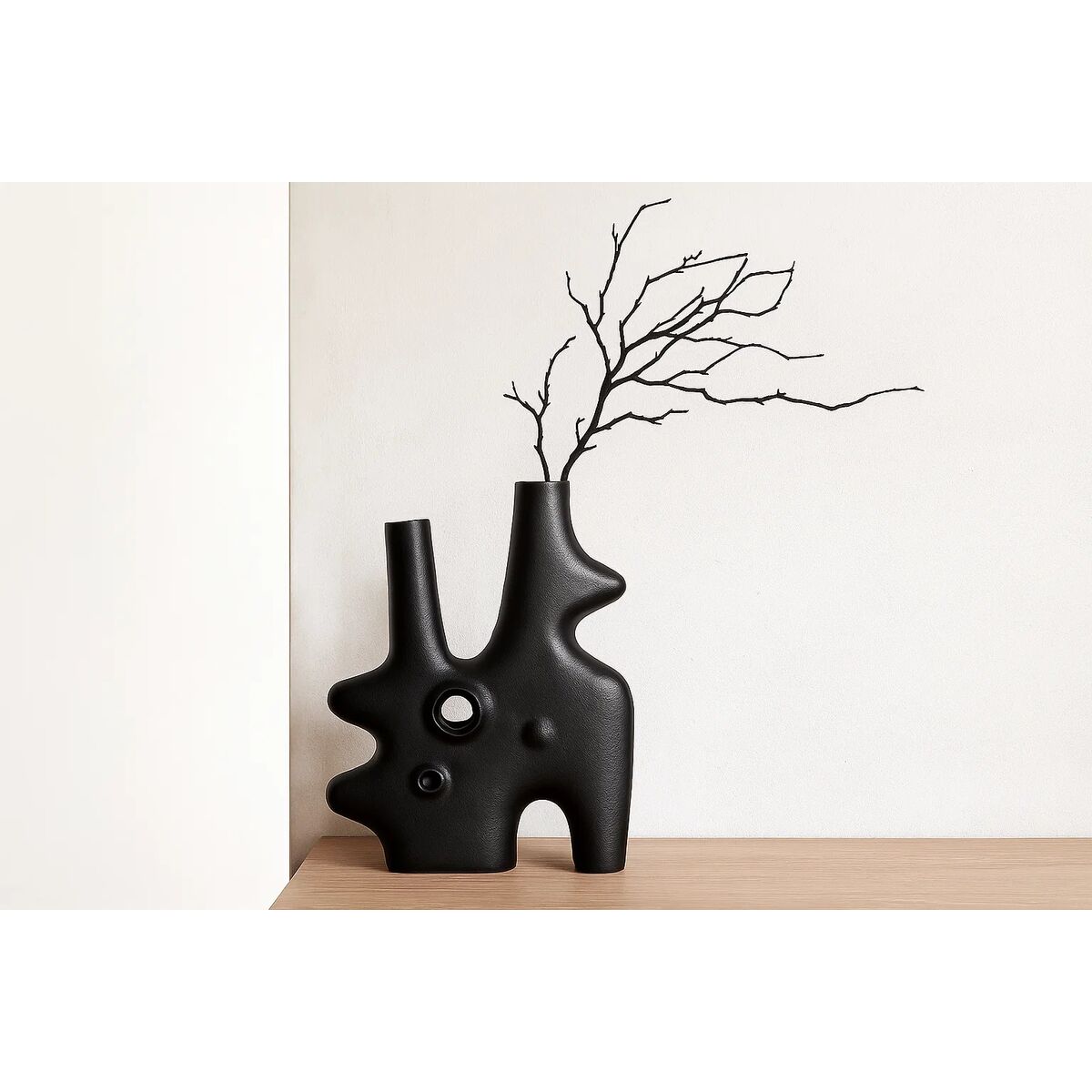 Vaas Home ESPRIT Zwart Aluminium Abstract Modern 30 x 5 x 40 cm