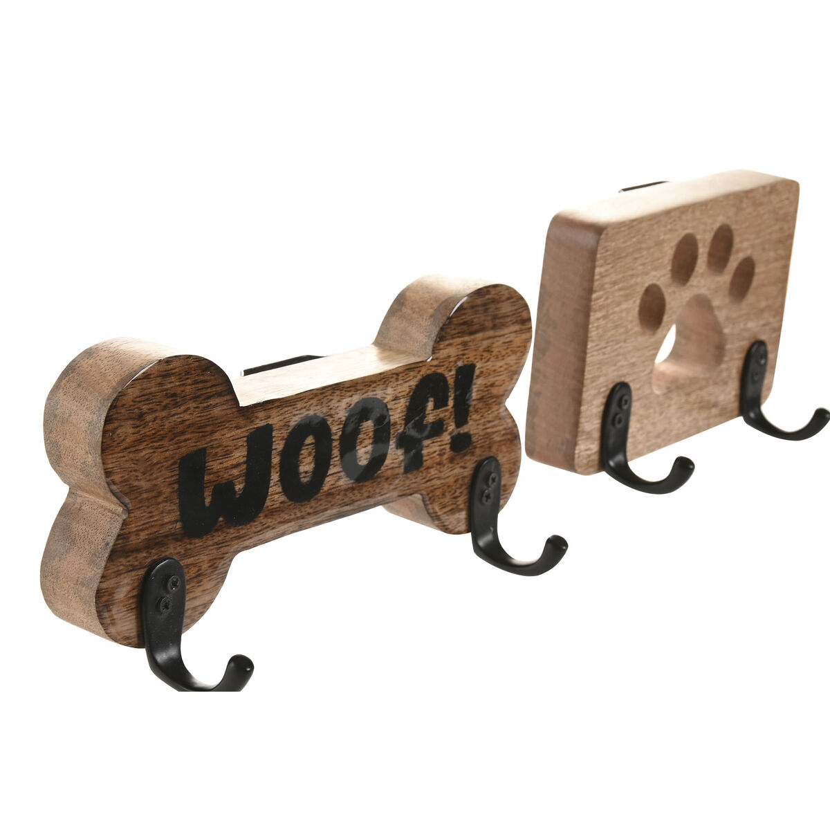 Wandkapstok Home ESPRIT Bruin Zwart Ijzer Mangohout Stads 20 X 6 X 10 CM (2 Stuks)