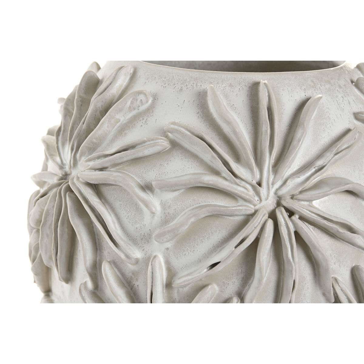 Vaas Home ESPRIT Wit Keramisch Traditionele stijl Blad van een plant 22 x 22 x 25 cm