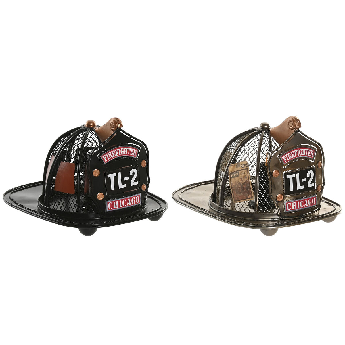 Bureaulamp Home ESPRIT Zwart Gouden 220 V (2 Stuks)