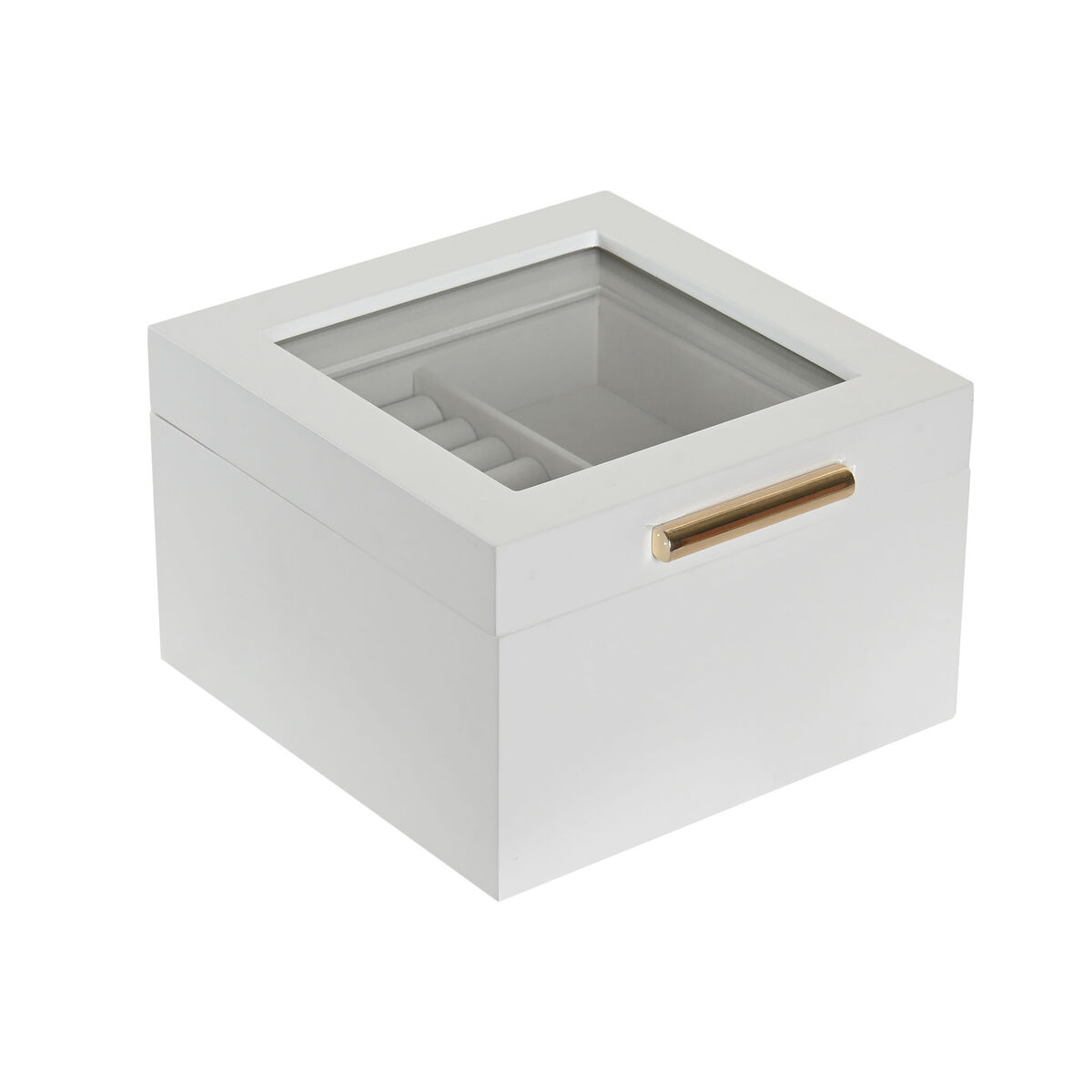 Doos-Juwelenkistje Home ESPRIT Wit Hout Kristal