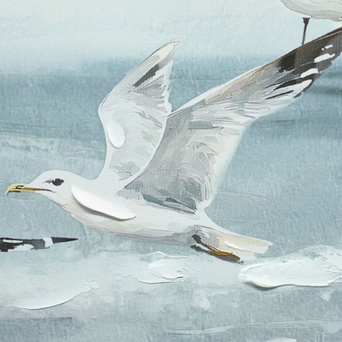 Image secondaire de Cadre Home ESPRIT Bleu Blanc méditerranéen Mouette 140 x 3,7 x 70 cm (2 Unités)