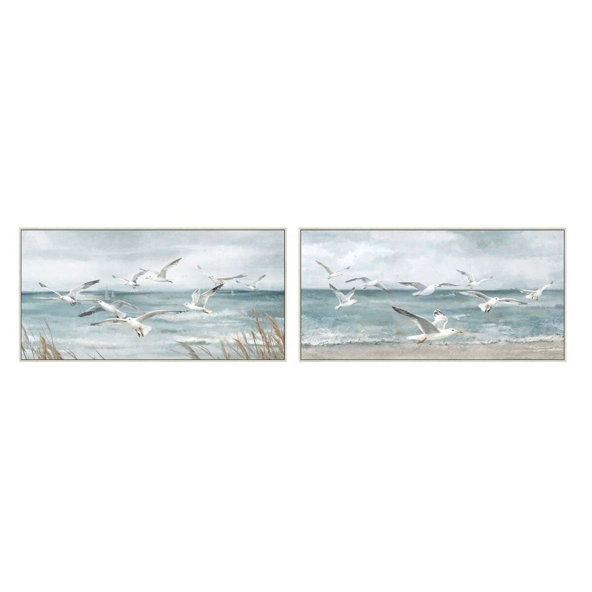 Cadre Home ESPRIT Bleu Blanc méditerranéen Mouette 140 x 3,7 x 70 cm (2 Unités)