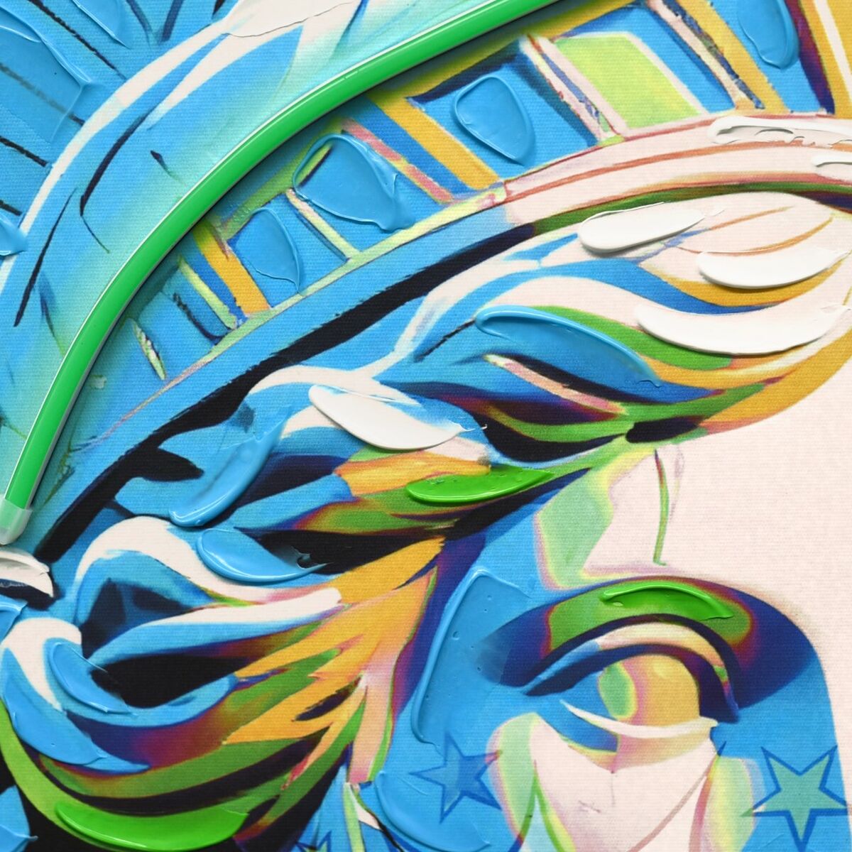 Image secondaire de Cadre Home ESPRIT Bleu Vert Moderne 83 x 3 x 83 cm (2 Unités)