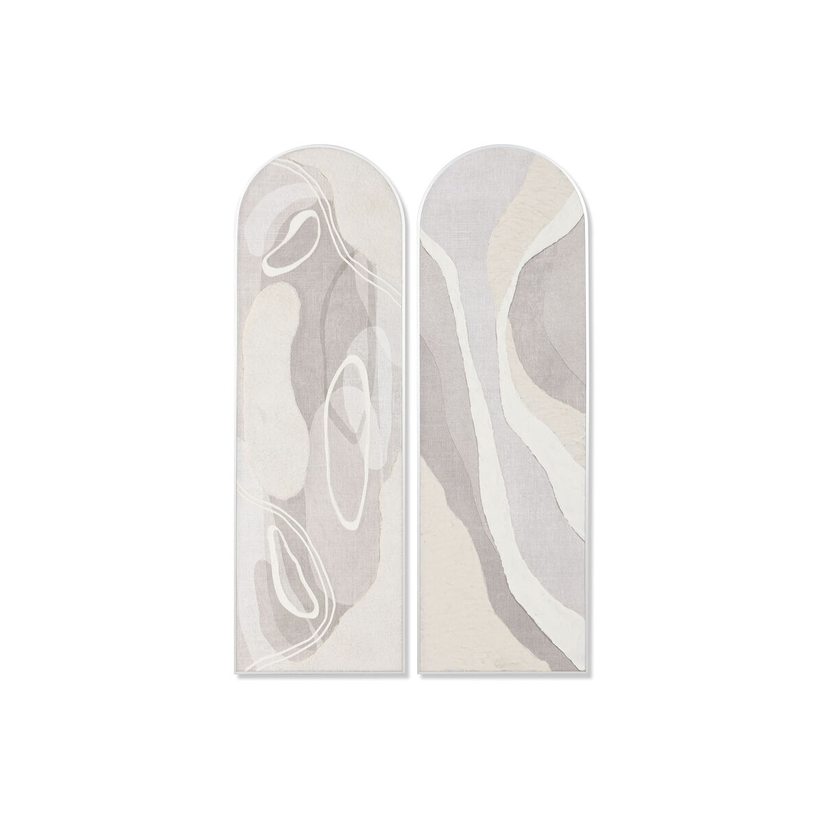 Canvas Home ESPRIT Wit Beige Abstract Stads 52 X 4 X 167 CM 53 X 4 X 168 CM (2 Stuks)