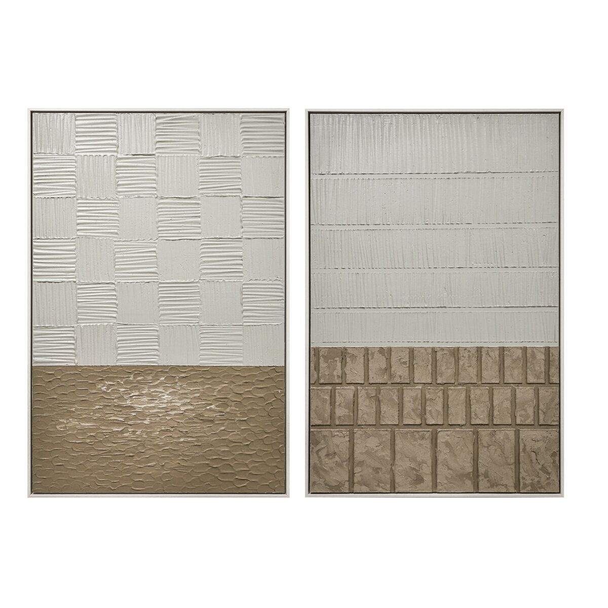 Cadre Home ESPRIT Blanc Beige Moderne Scandinave 83 x 4 x 123 cm (2 Unités)