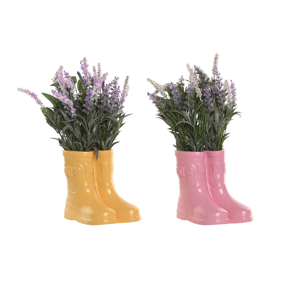 Decoratieve plant Home ESPRIT Keramisch Polyethyleen 23 X 25,5 X 39 CM (2 Stuks)