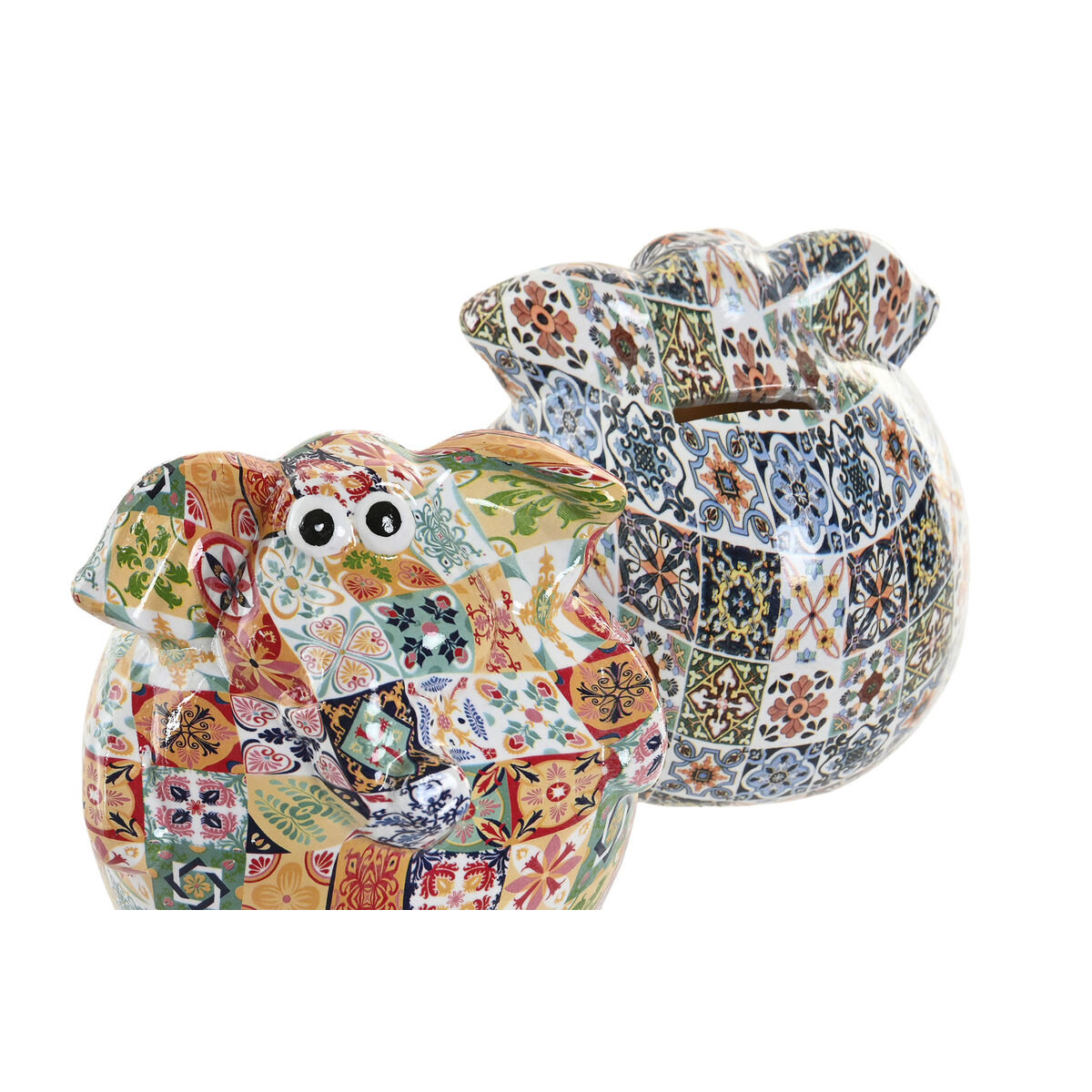 Spaarpot Home ESPRIT Hars Olifant 11,5 X 11 X 11 CM (2 Stuks)