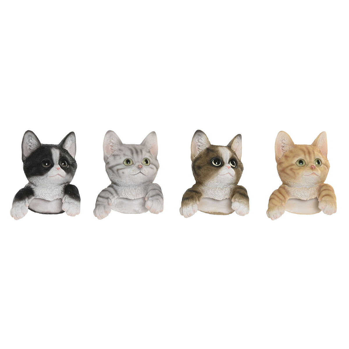 Decoratieve figuren Home ESPRIT Bruin Zwart Grijs 8 x 8 x 10 cm (4 Stuks)