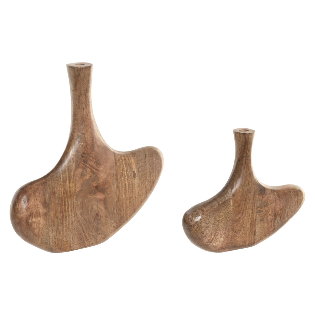 Set van 2 Vazen Home ESPRIT Bruin Mangohout Abstract Natuurlijk Stads 29 X 4,5 X 26 CM (2 Onderdelen)