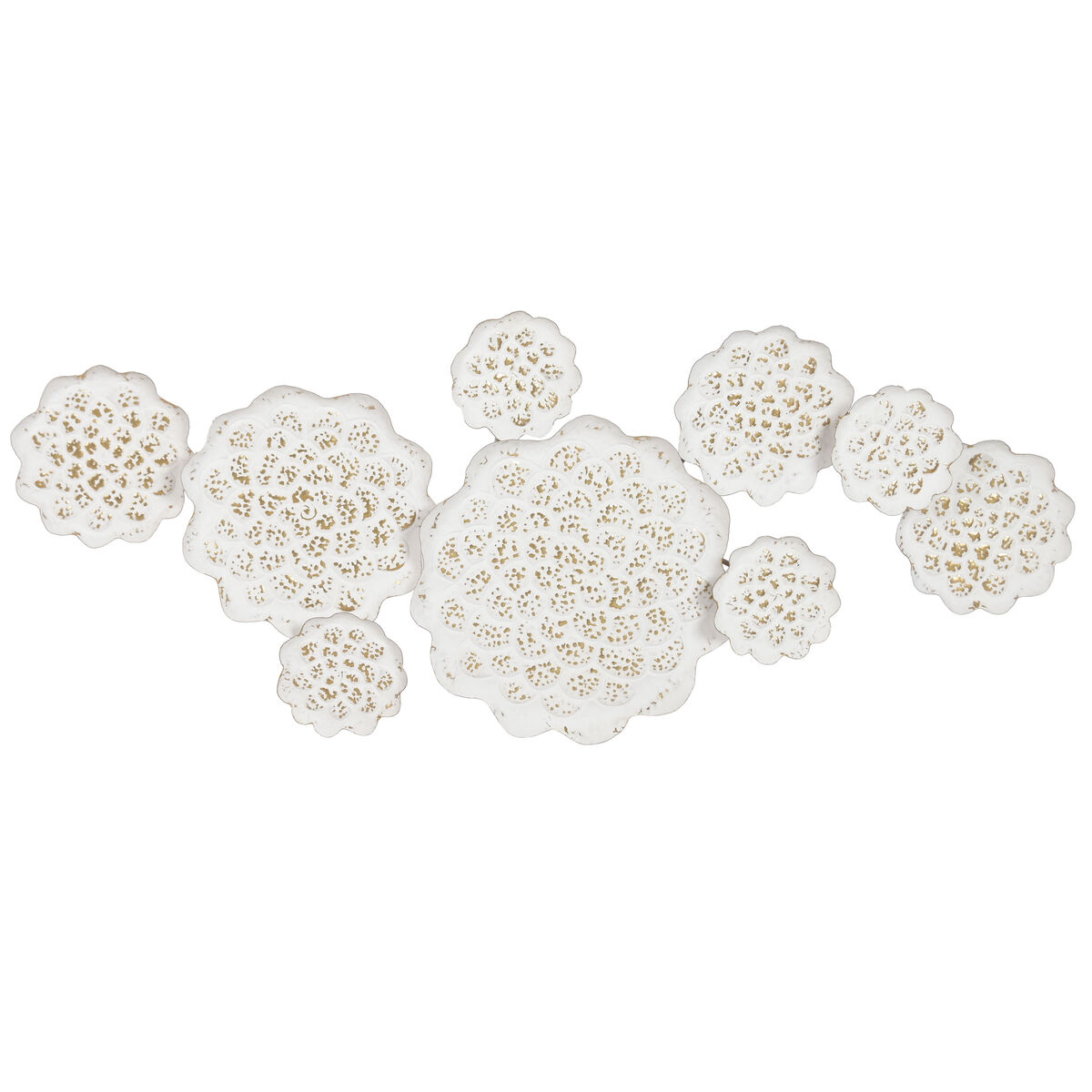 Decoratieve figuren Home ESPRIT Wit Gouden Bloem Decapé 137 X 11 X 56,5 CM