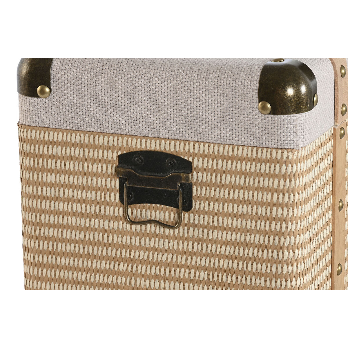 Kofferset Home ESPRIT Natuurlijk Polyester Hout Traditioneel (3 Stuks)
