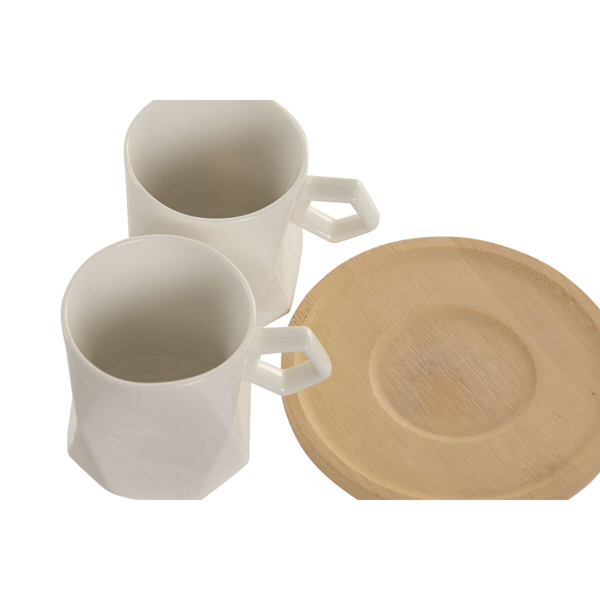 Set van 6 kopjes met schotel Home ESPRIT Wit Porselein 180 ml