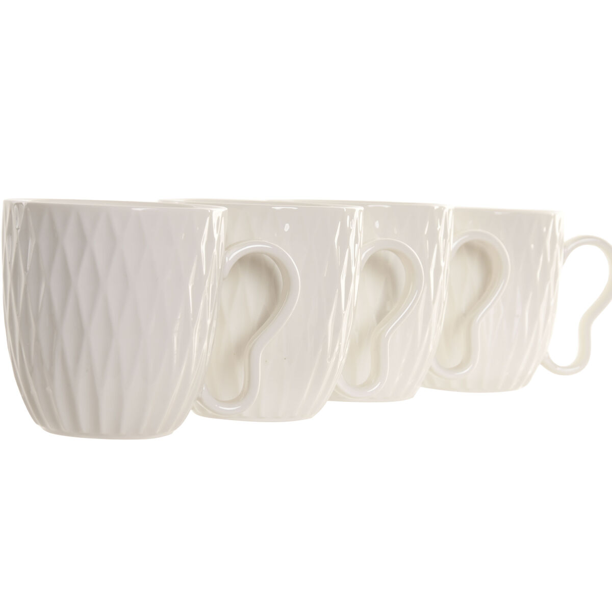 Mok Home ESPRIT Wit Donkerbruin Met reliëf 350 ml