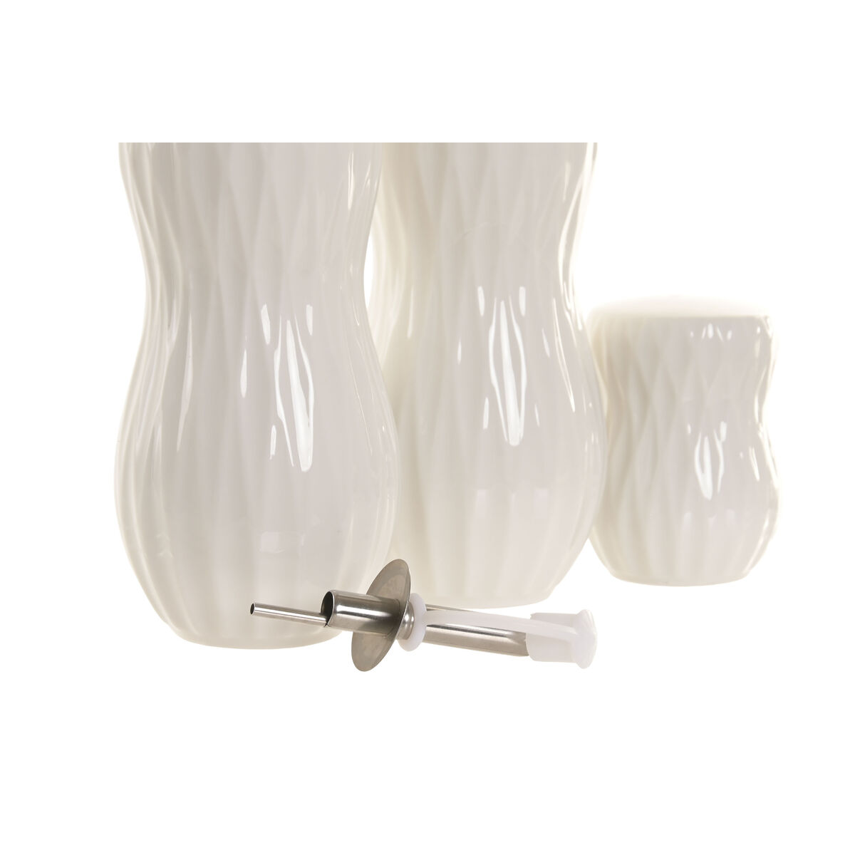 Olie en azijnset Home ESPRIT Wit Donkerbruin Bamboe Porselein 17 x 17 x 19 cm