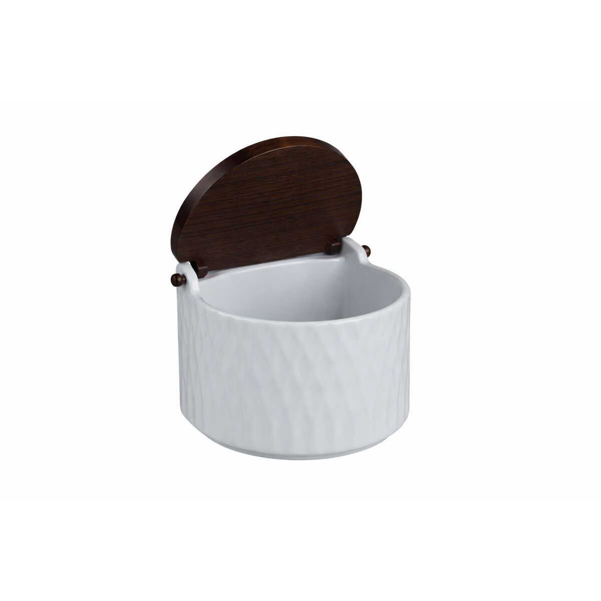 Salt Shaker with Lid Home ESPRIT White Dark brown Bamboo Porcelain 12 x 10 x 11 cm, view 2
