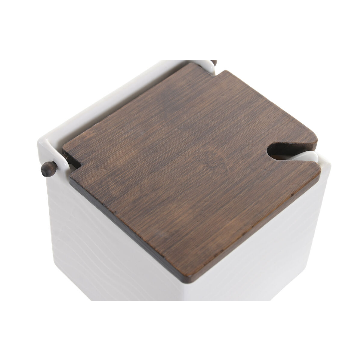 Salt Shaker with Lid Home ESPRIT White Dark brown Bamboo Porcelain 13 X 12 X 12,5 CM, view 2