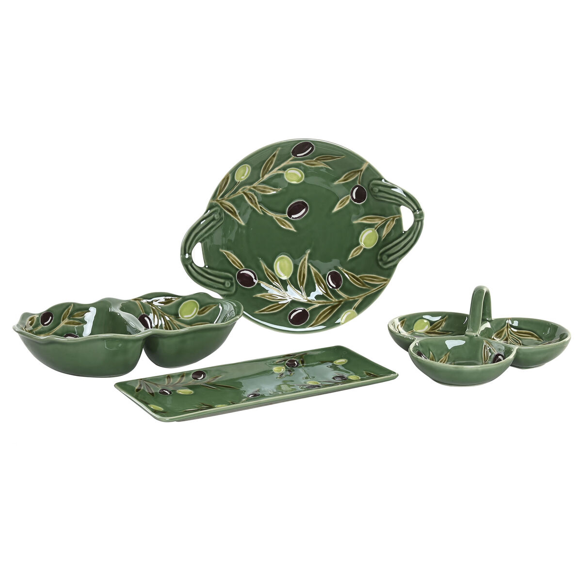 Bowl Home ESPRIT Green Stoneware Cottage With relief, view 4