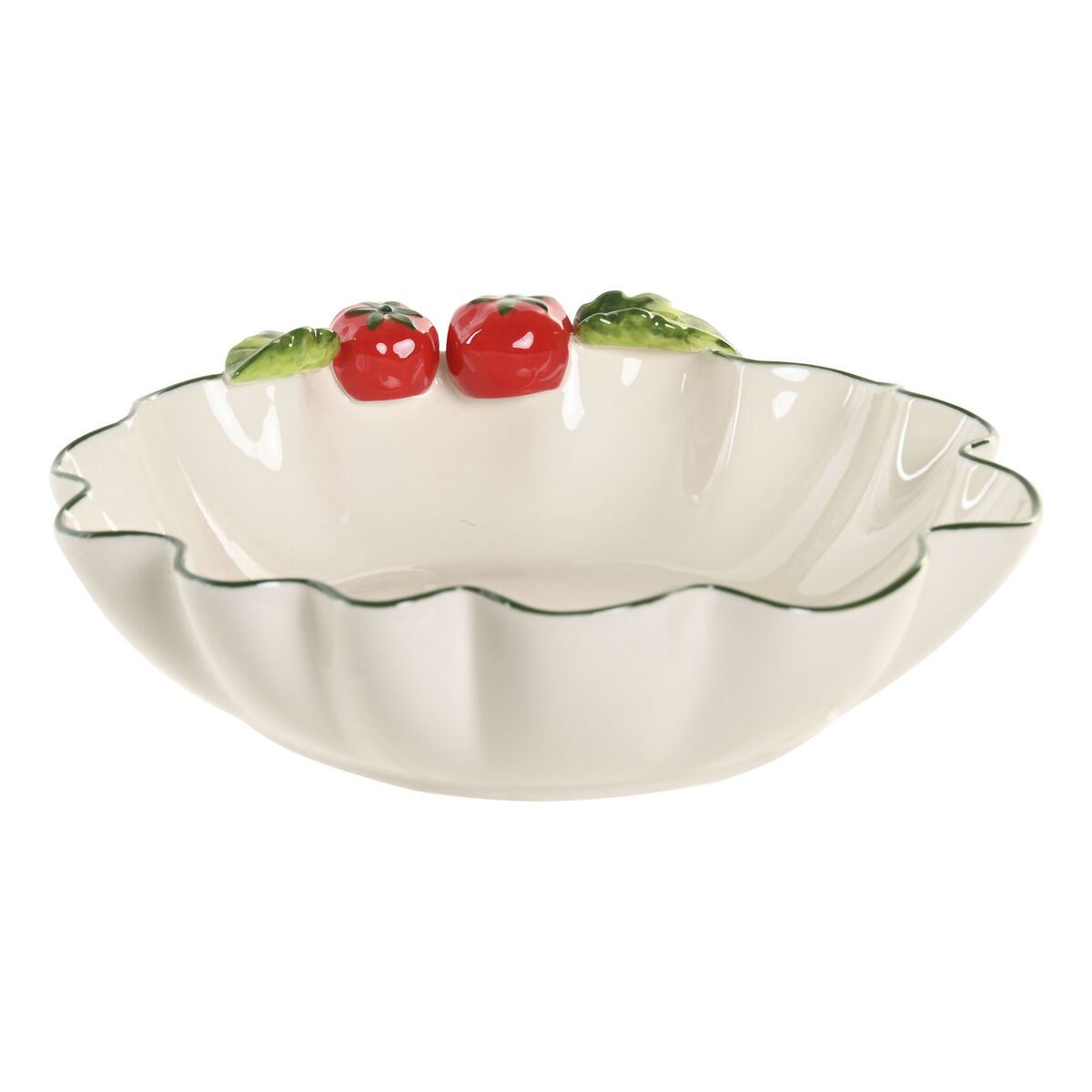 Saladekom Home ESPRIT Wit Rood Groen Keramiek
