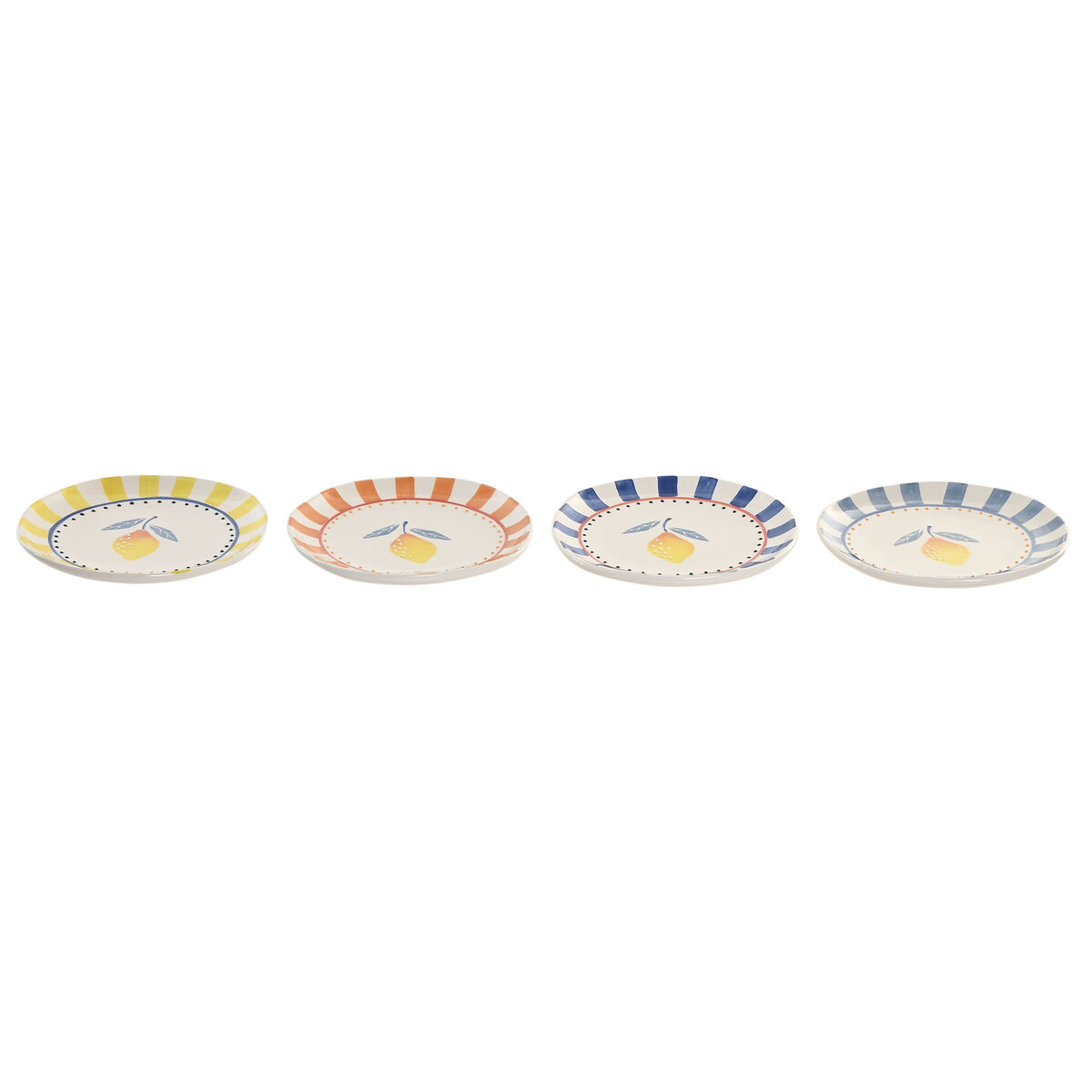 Flat Plate Home ESPRIT Yellow Blue White Orange Stoneware Lemon Mediterranean (4 Units), view 3