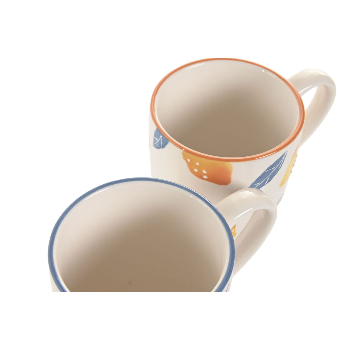 Mug Home ESPRIT Yellow Blue White Orange Lemon Mediterranean With relief 360 ml (4 Units), view 5