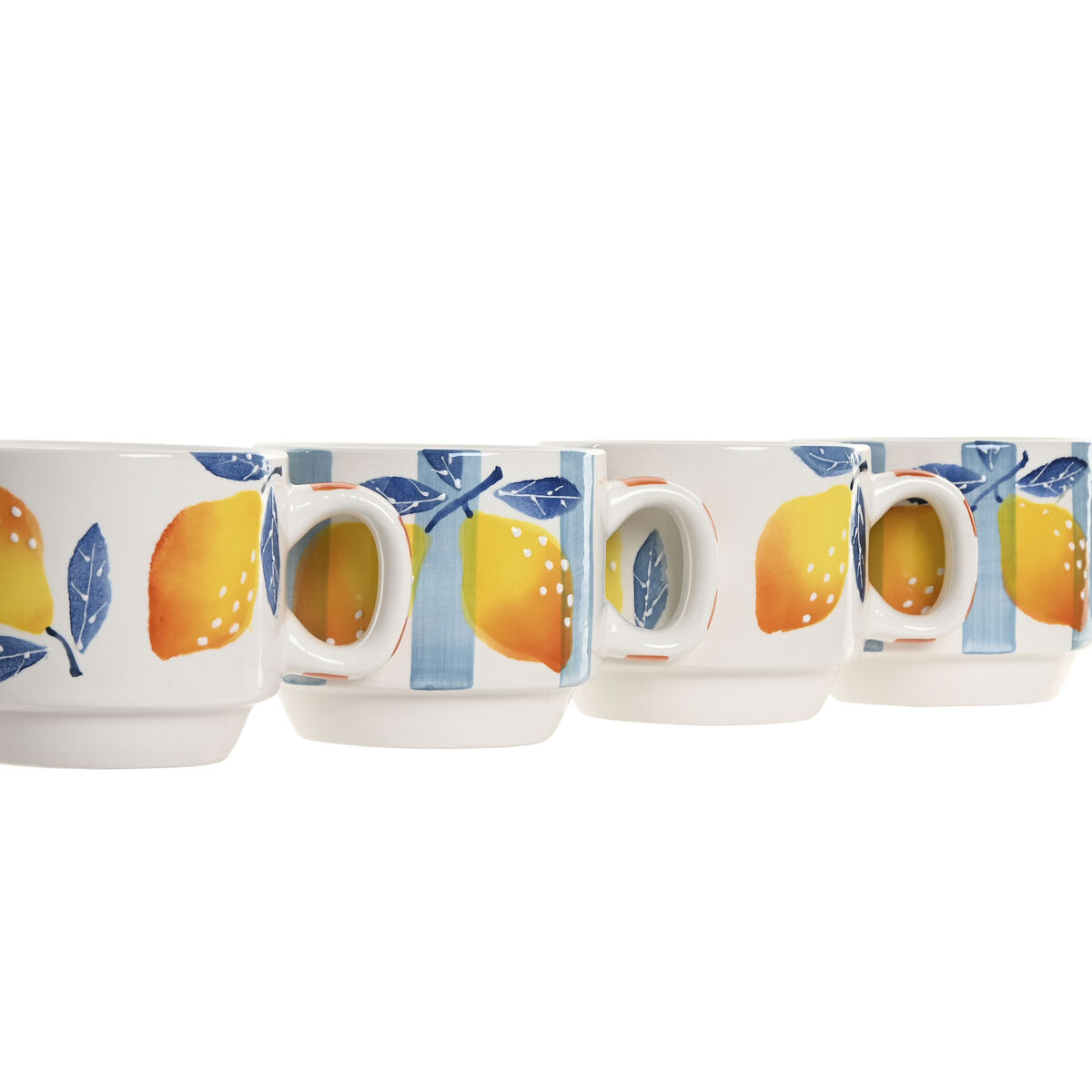 Piece Coffee Cup Set Home ESPRIT Yellow Blue White Orange Metal Dolomite 260 ml, view 3