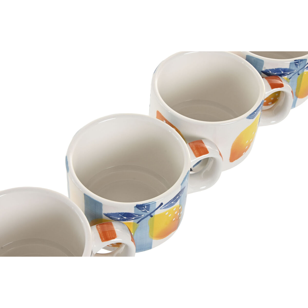 Piece Coffee Cup Set Home ESPRIT Yellow Blue White Orange Metal Dolomite 260 ml, view 4